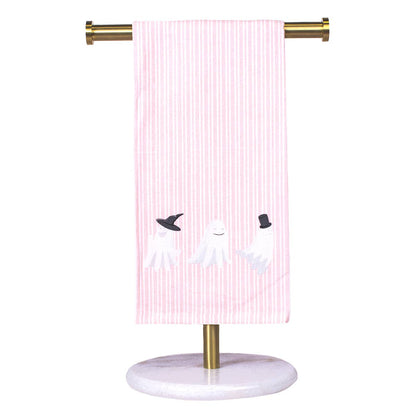 Ghouls Just Wanna Have Fun Hand Towel, Light Pink Black White Halloween Decor, Spooky Bathroom Accessory, Halloween Gift for Ghost Lovers - Nifty Decor & More