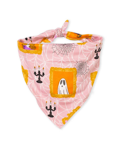 Gilded Ghouls Dog Bandana, Light Pink Multi-color, Stylish Pet Accessory to Spoil Your Pup, Perfect Dog Lover Gift Halloween Pet