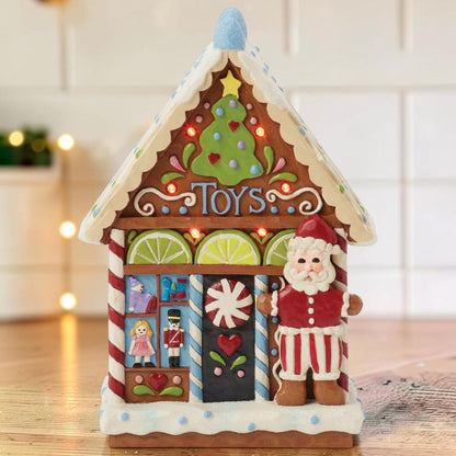 Gingerbread LED Toy Shop Fig - Nifty Decor & More