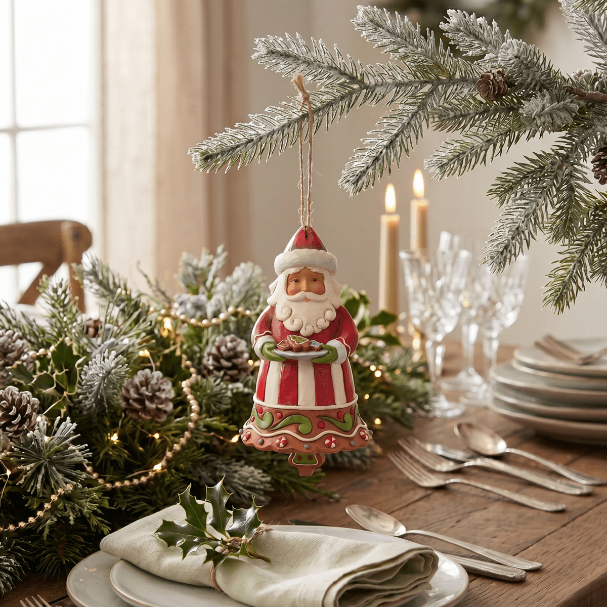 Gingerbread Santa Bell Ornament - Nifty Decor & More