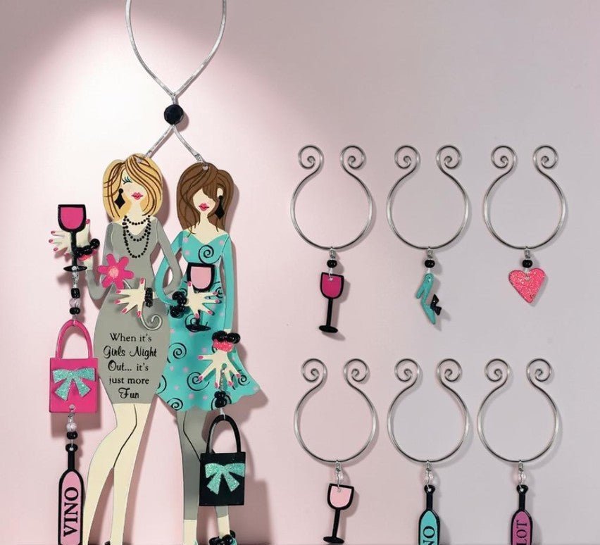 Girlfriends Turquoise Wine Bottle 7pc Set - Nifty Decor & More