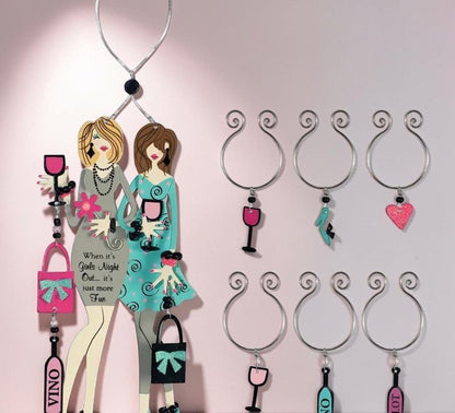 Girlfriends Turquoise Wine Bottle 7pc Set - Nifty Decor & More