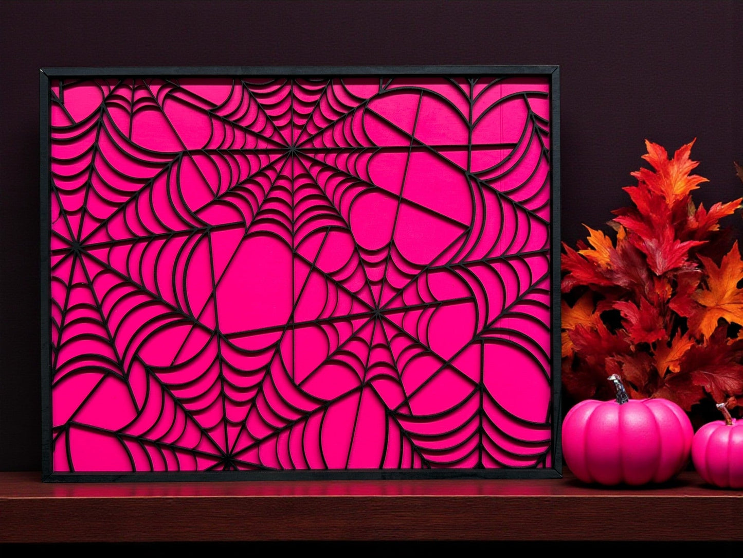 Glam Spooky Handmade Wall Art Set Halloween Decor Spider Webs