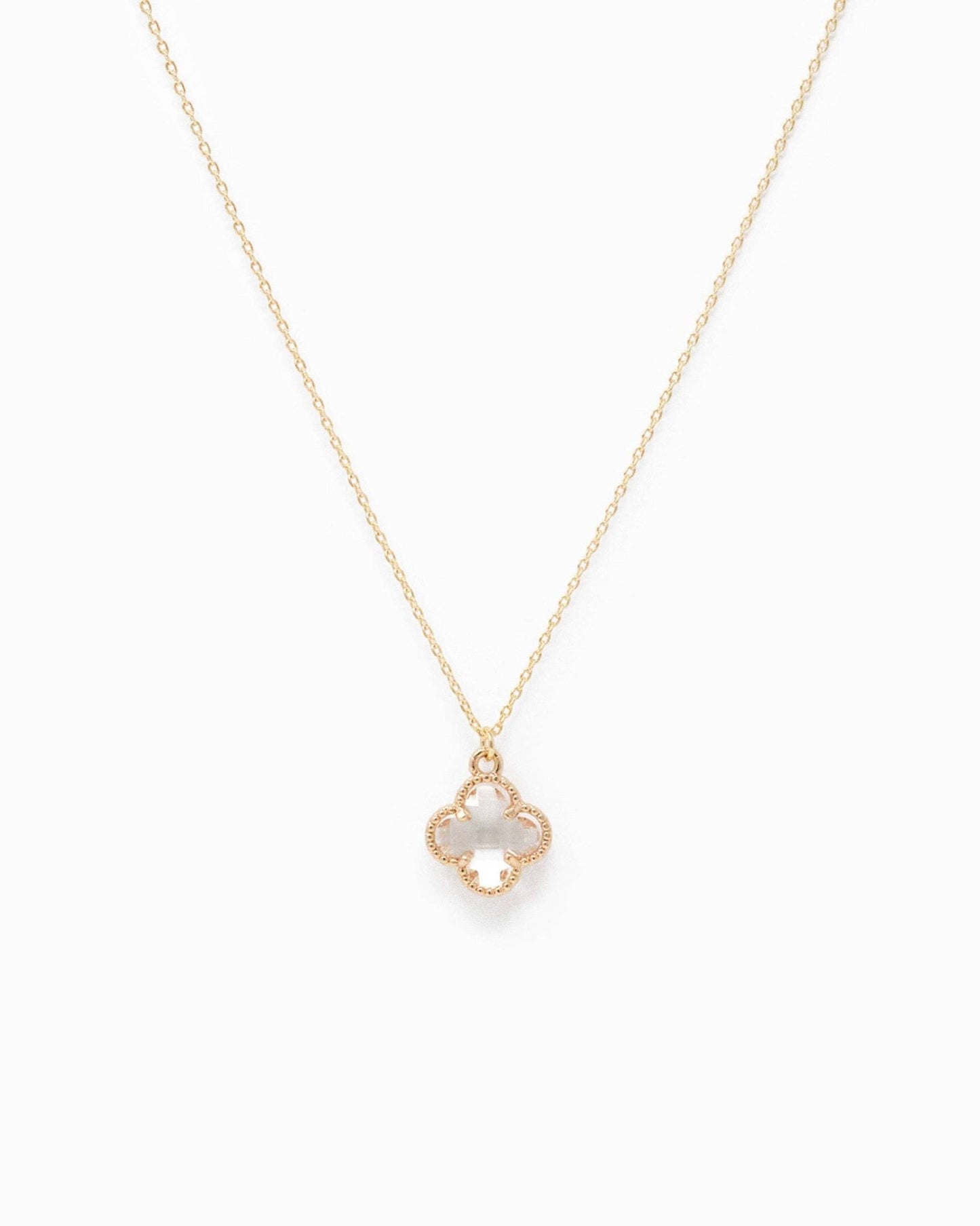 Glass Clover Pendant Necklace