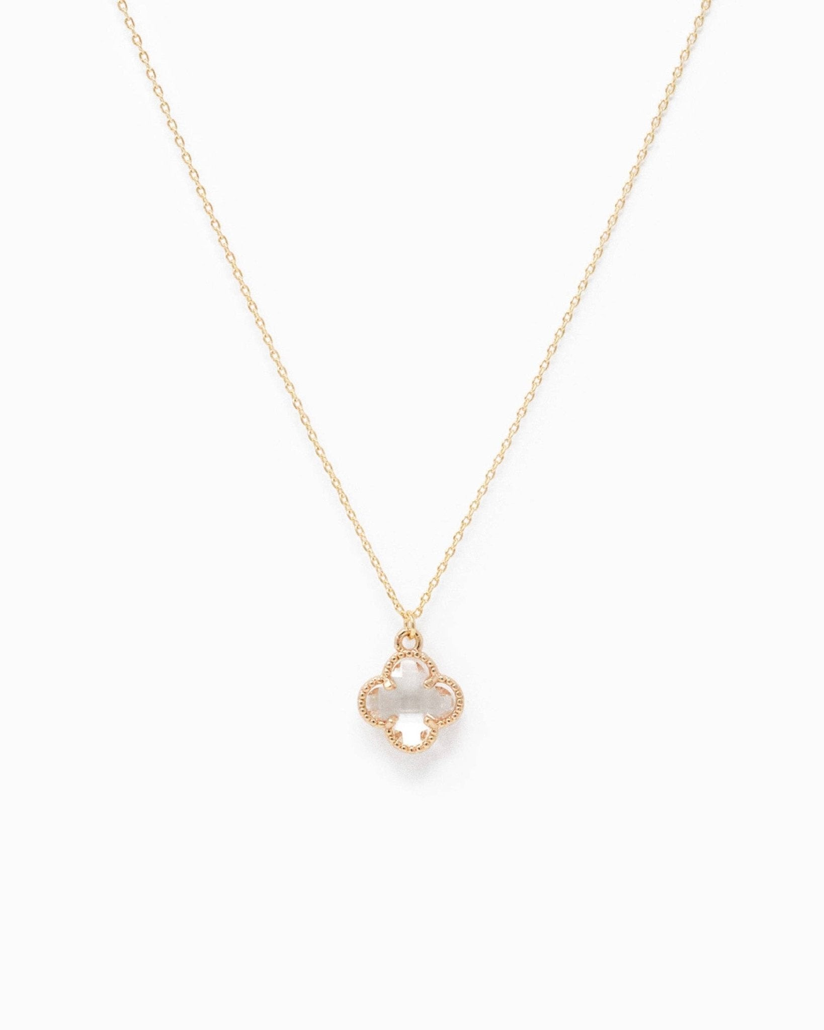 Glass Clover Pendant Necklace