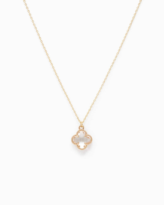 Glass Clover Pendant Necklace