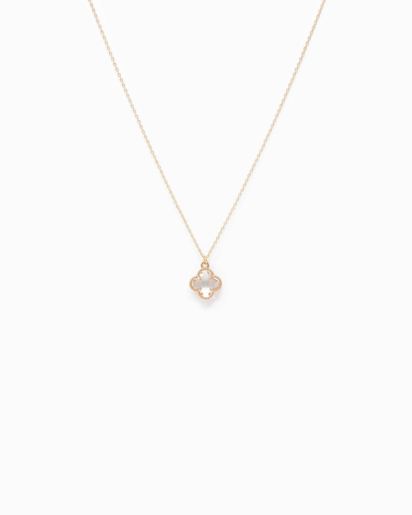 Glass Clover Pendant Necklace