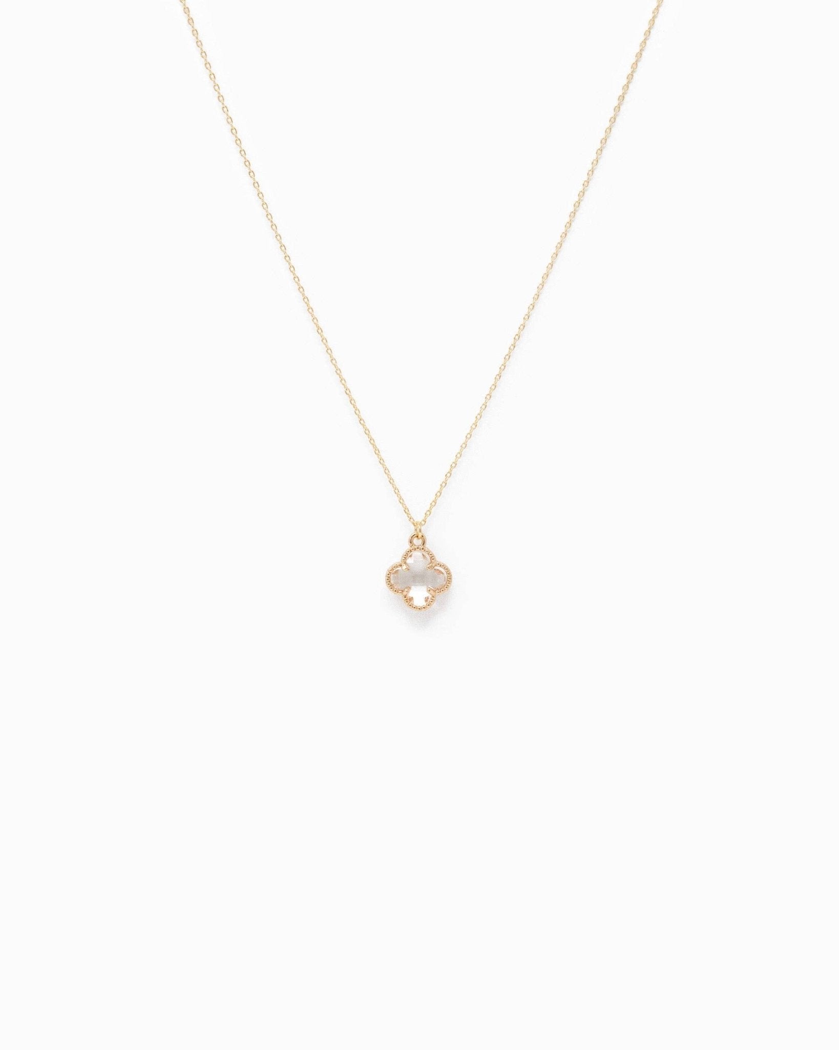 Glass Clover Pendant Necklace