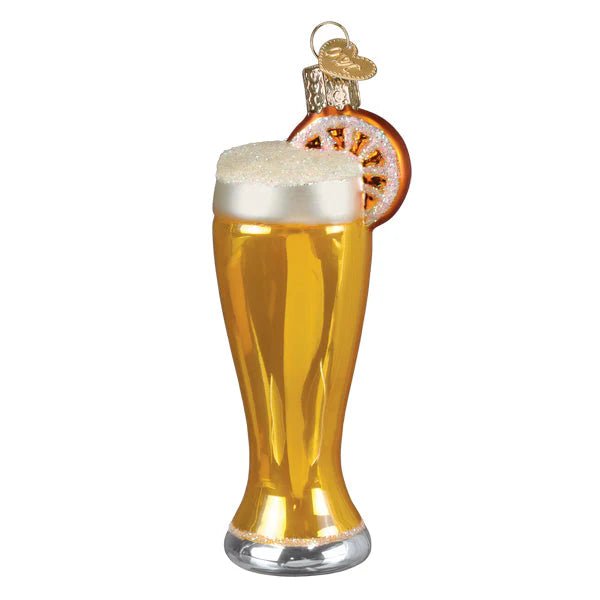 Glass Of Blue Moon Beer Ornament - Nifty Decor & More