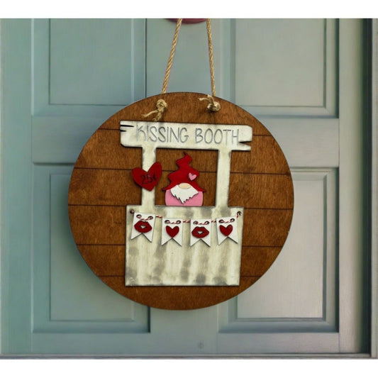 Gnome Kissing Booth Hanger Valentine Wall Decor