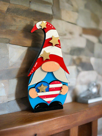 Patriotic Mini Gnome Patriotic Shelf Sitter   