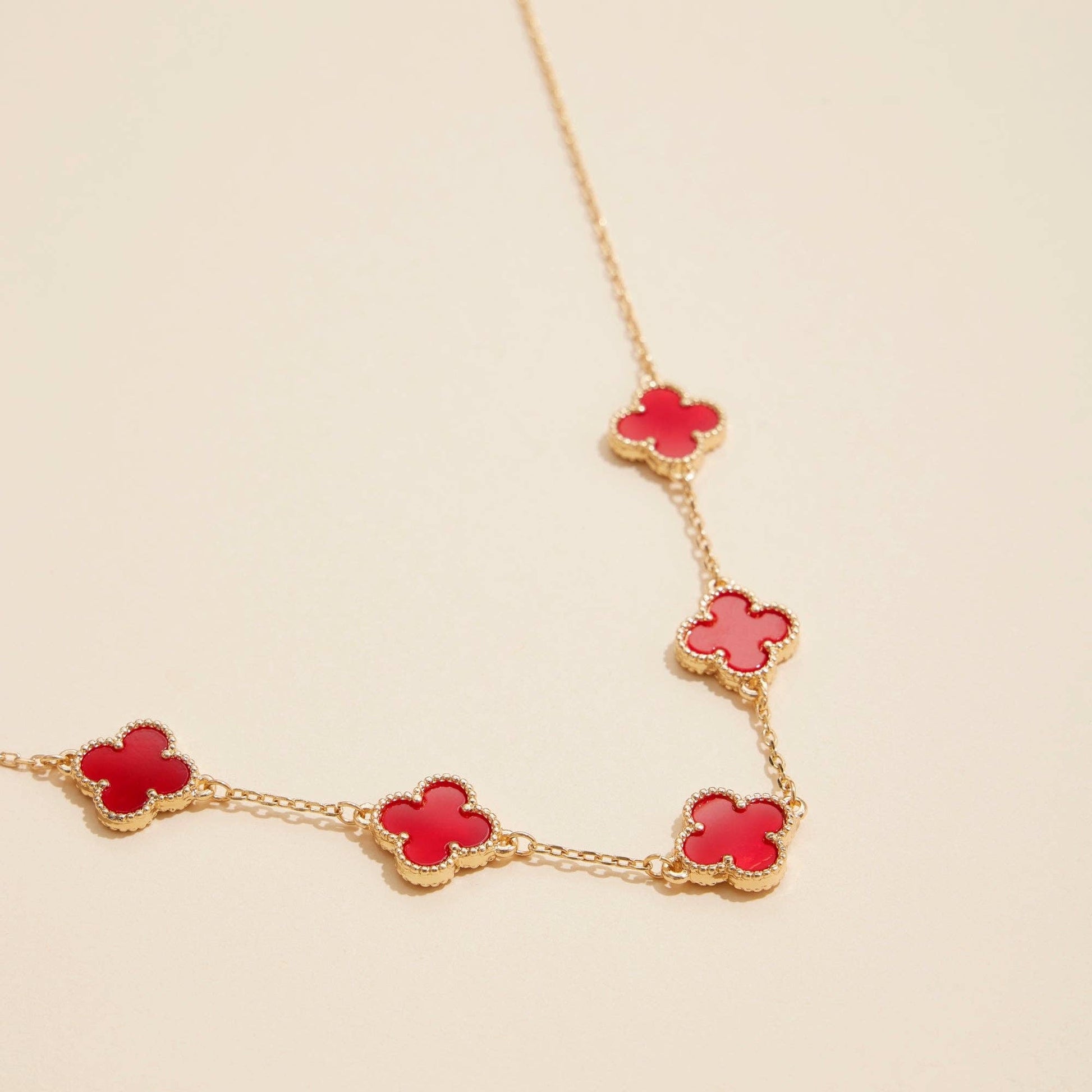 Gold Chain Necklace with Shell Inlay Charms - Nifty Decor & More