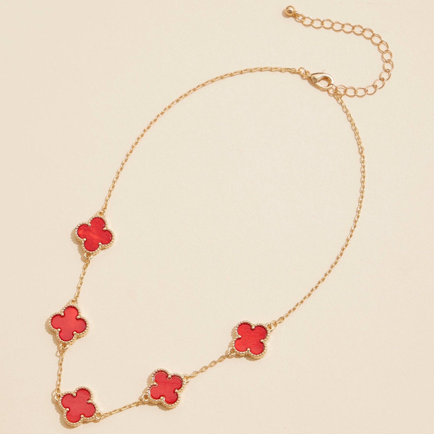 Gold Chain Necklace with Shell Inlay Charms - Nifty Decor & More