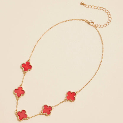Gold Chain Necklace with Shell Inlay Charms - Nifty Decor & More