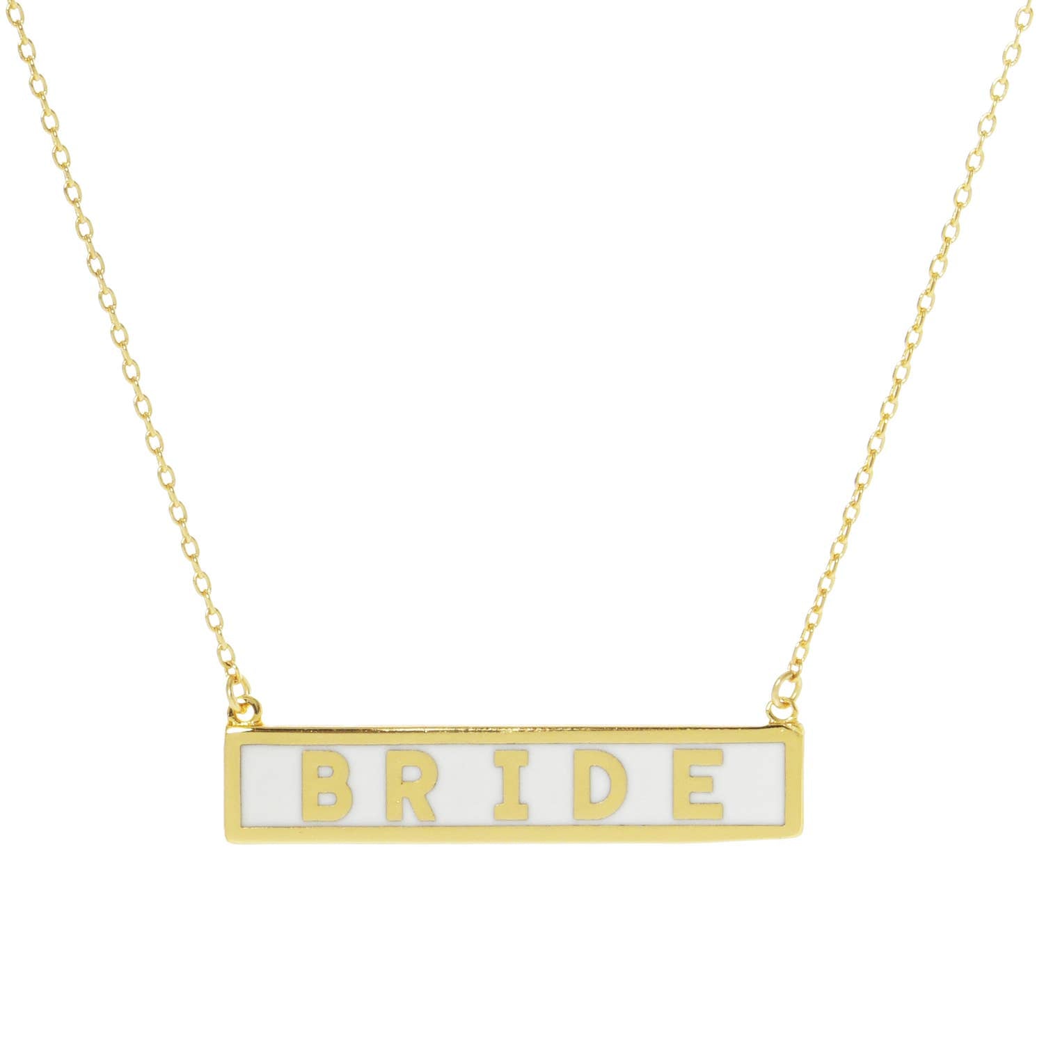 Gold-Dipped BRIDE Pendant Necklace GWH ONE SIZE