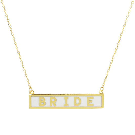 Gold-Dipped BRIDE Pendant Necklace GWH ONE SIZE