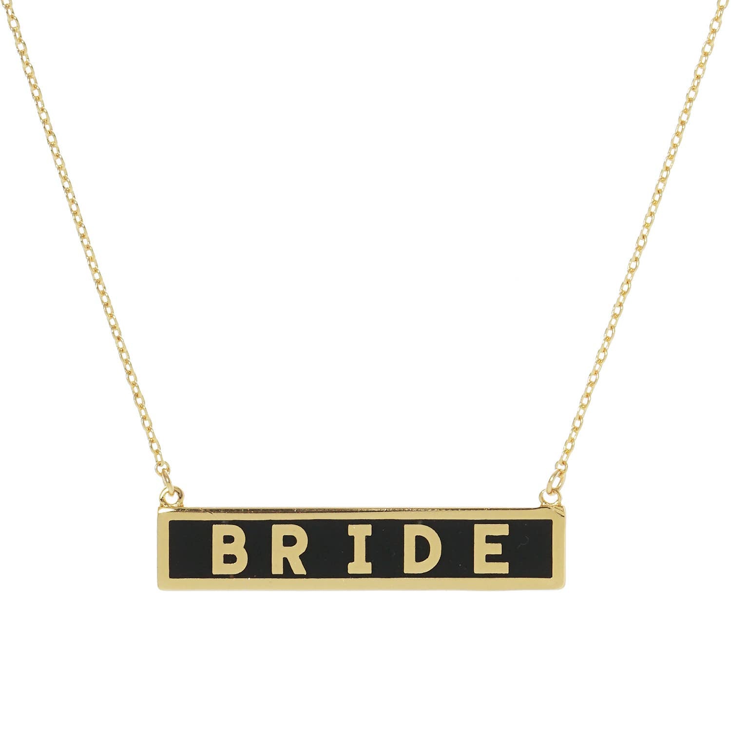 Gold-Dipped BRIDE Pendant Necklace