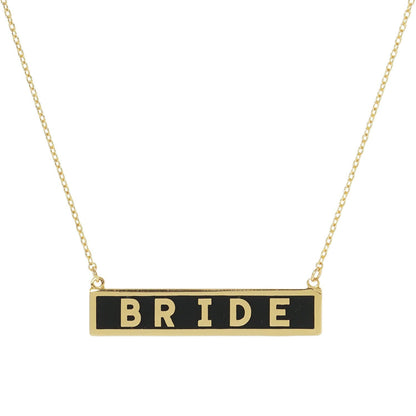 BRIDE Pendant Necklace Gold-Dipped