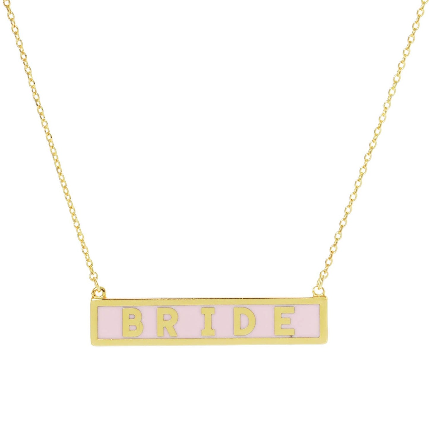 Gold-Dipped BRIDE Pendant Necklace GPK ONE SIZE