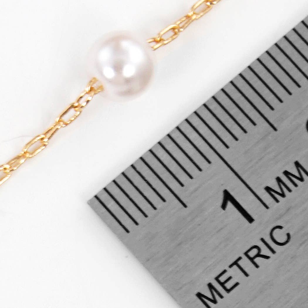 Gold-Dipped Chain Pearl Bridesmaid Necklace