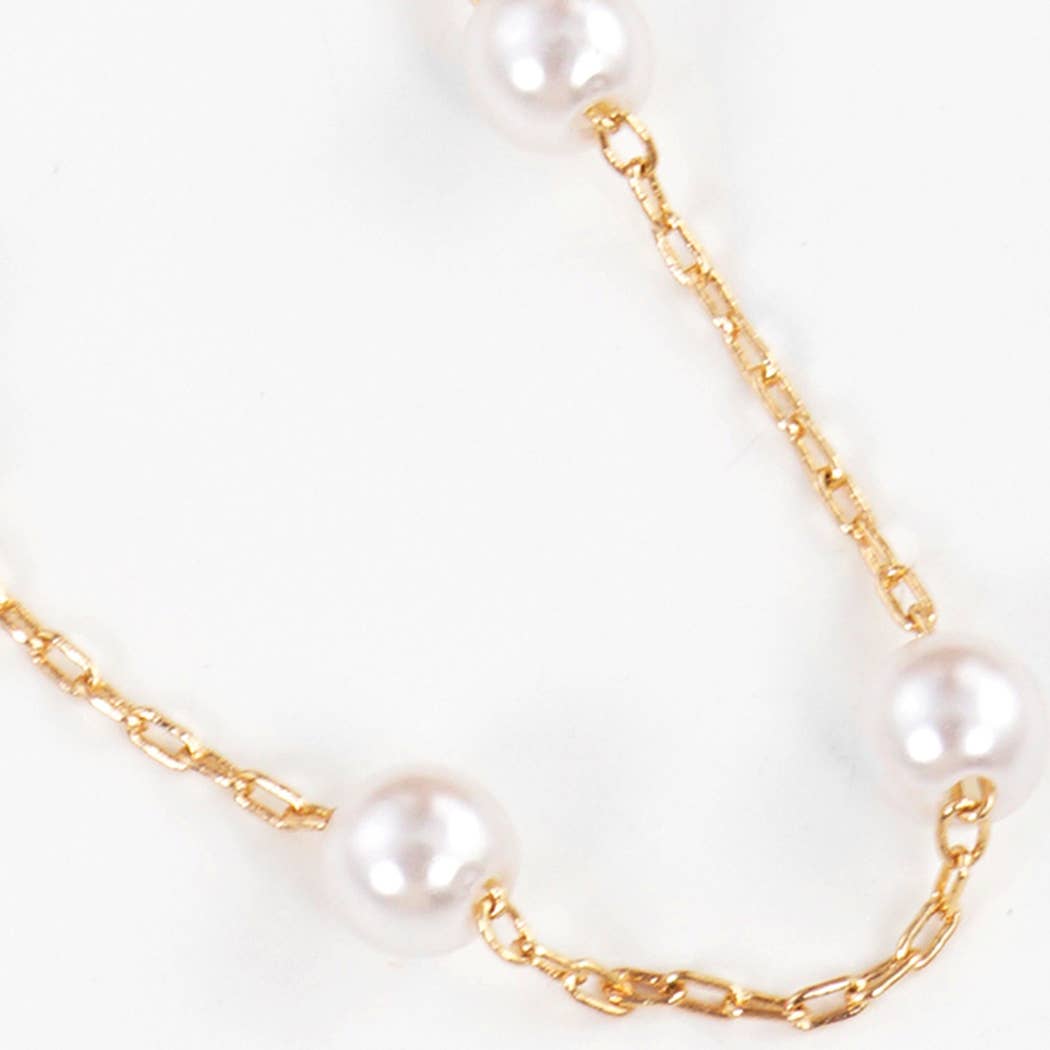 Gold-Dipped Chain Pearl Bridesmaid Necklace ONE SIZE GCM