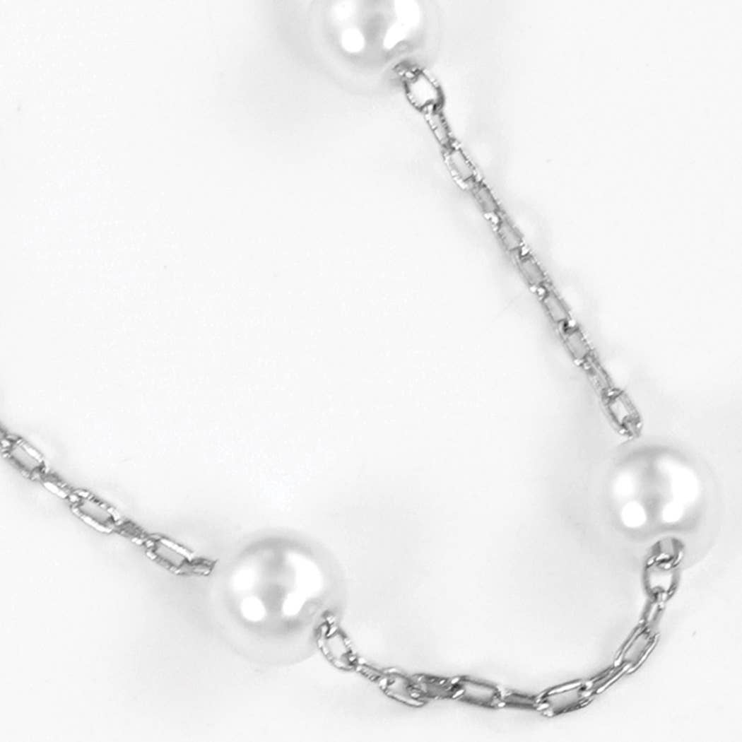 Gold-Dipped Chain Pearl Bridesmaid Necklace ONE SIZE RCM