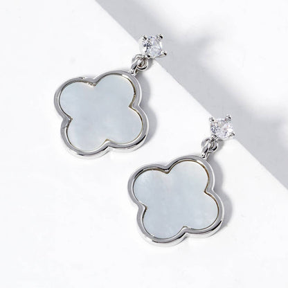 Gold - Dipped Clover Post Dangle Earrings - Nifty Decor & More