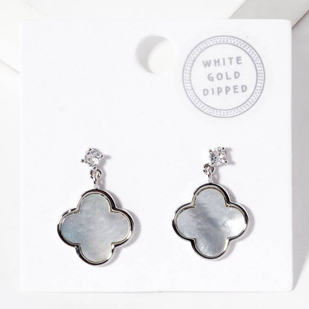 Gold - Dipped Clover Post Dangle Earrings - Nifty Decor & More