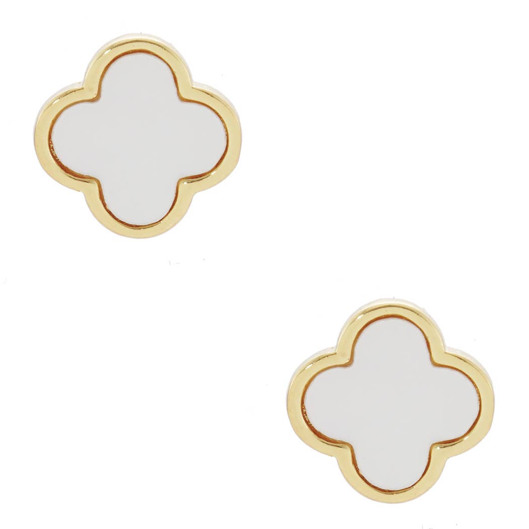 Gold-Dipped Clover Post Earring ONE SIZE G