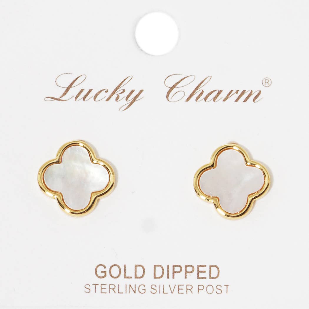Gold - Dipped Clover Post Earring - Nifty Decor & More