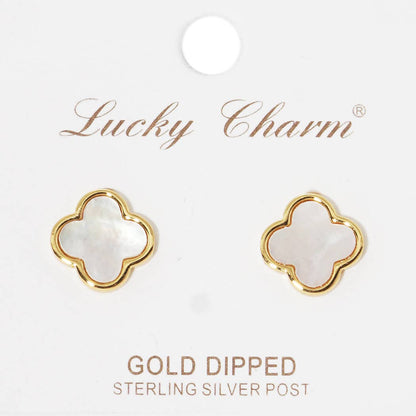 Gold - Dipped Clover Post Earring - Nifty Decor & More