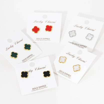 Gold - Dipped Clover Post Earring - Nifty Decor & More