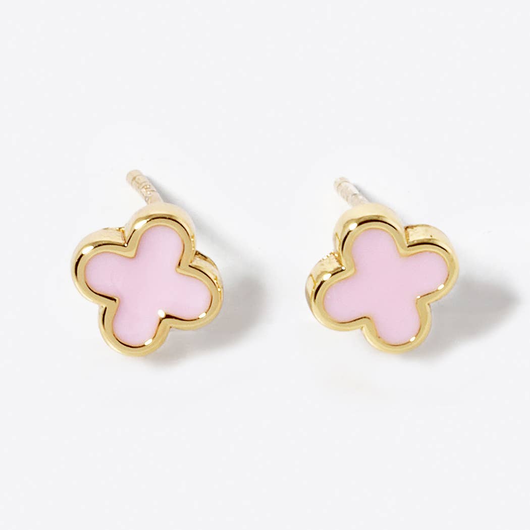 Gold-Dipped Clover Post Earrings GPK ONE SIZE
