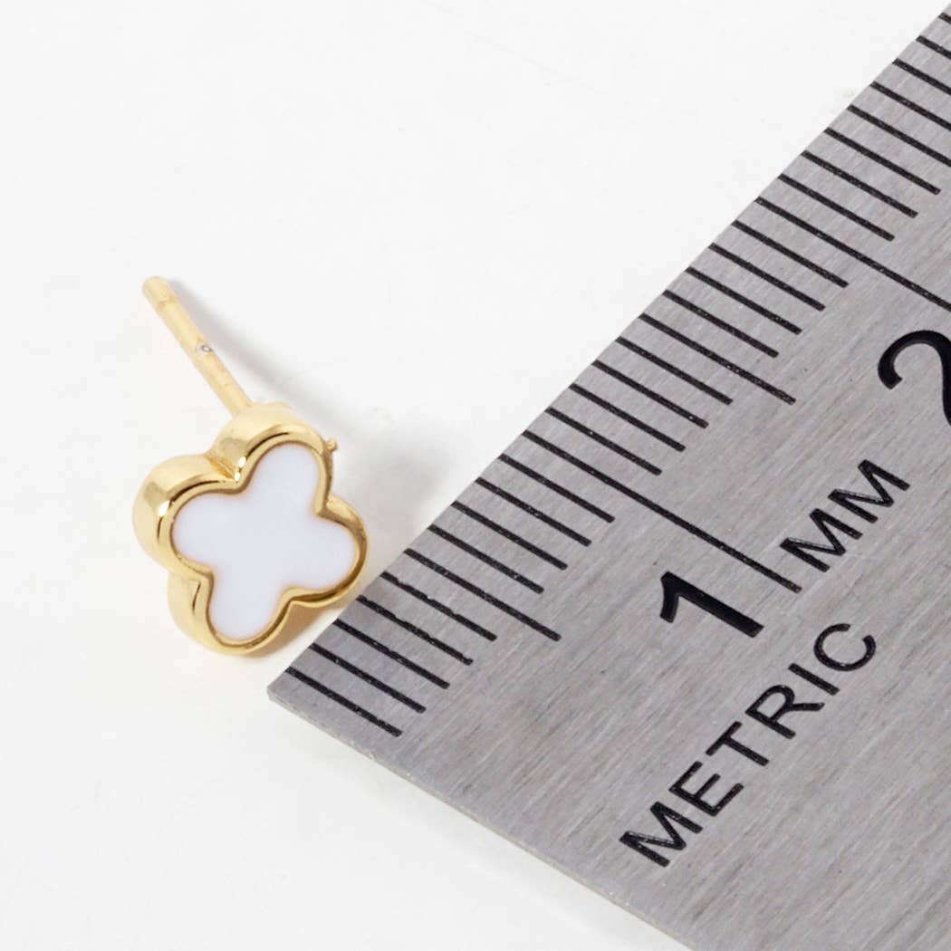 Gold - Dipped Clover Post Earrings - Nifty Decor & More