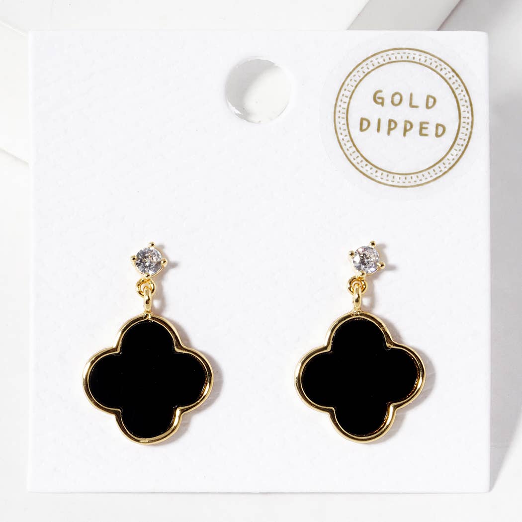 Gold-Dipped Clover Post Earrings