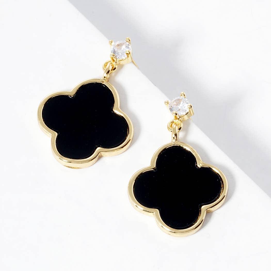Gold-Dipped Clover Post Earrings