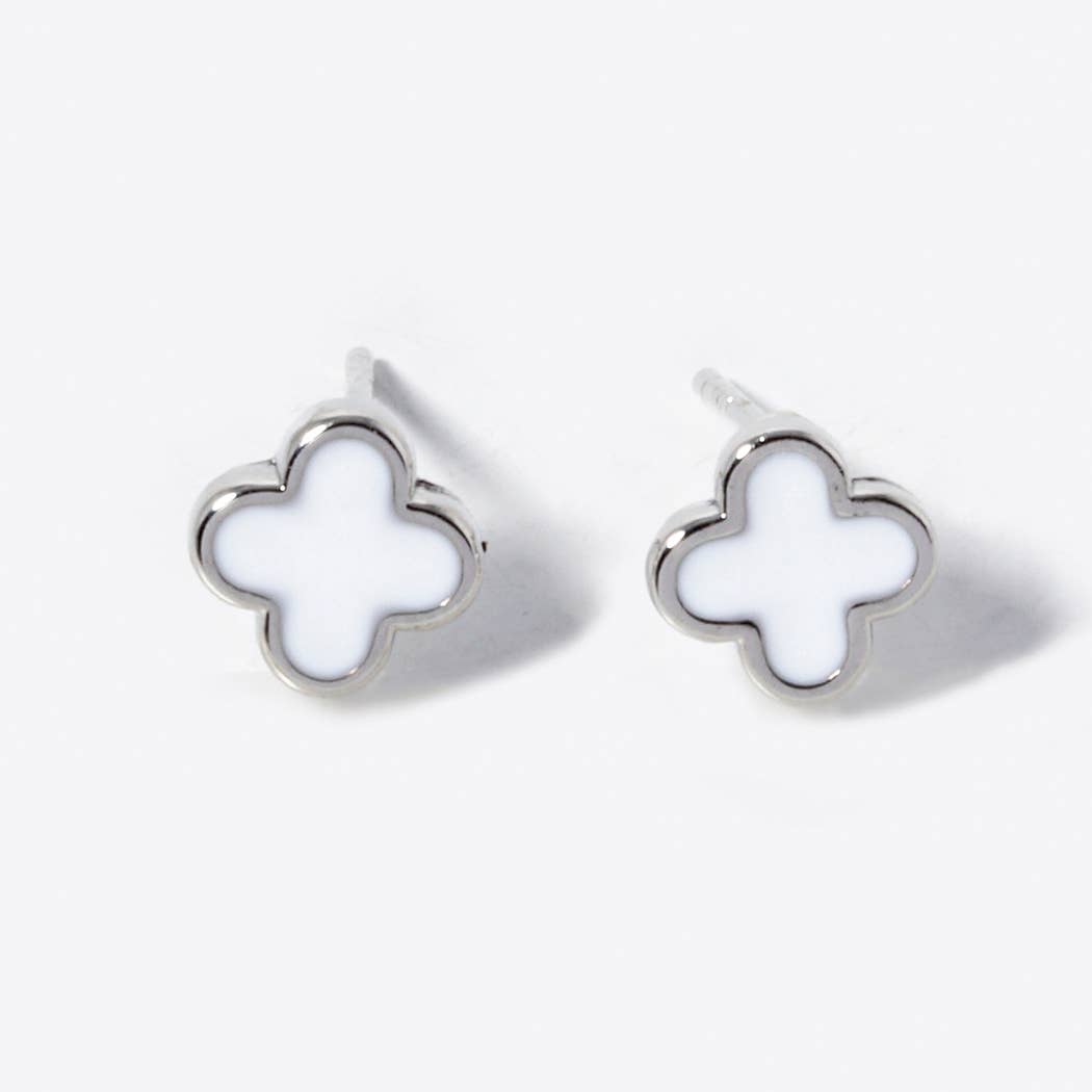 Gold-Dipped Clover Post Earrings RWH ONE SIZE