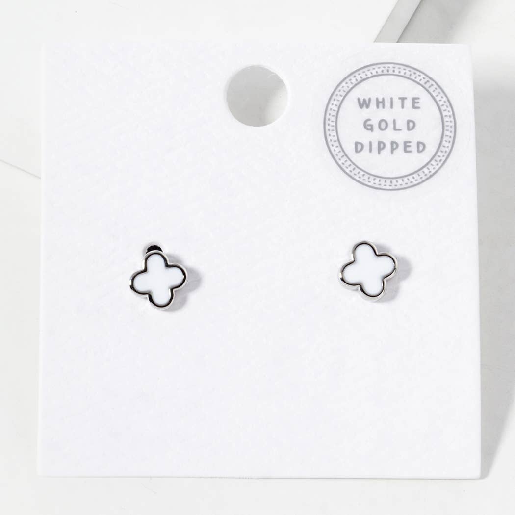 Gold - Dipped Clover Post Earrings - Nifty Decor & More