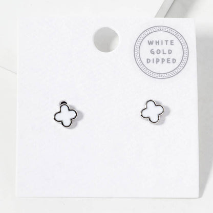 Gold - Dipped Clover Post Earrings - Nifty Decor & More