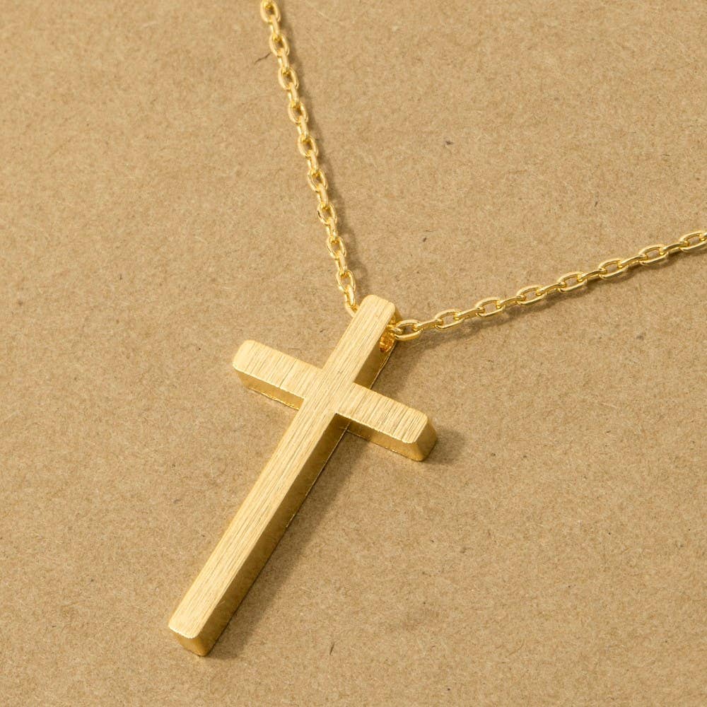 Gold Dipped Cross Pendant Necklace - Nifty Decor & More