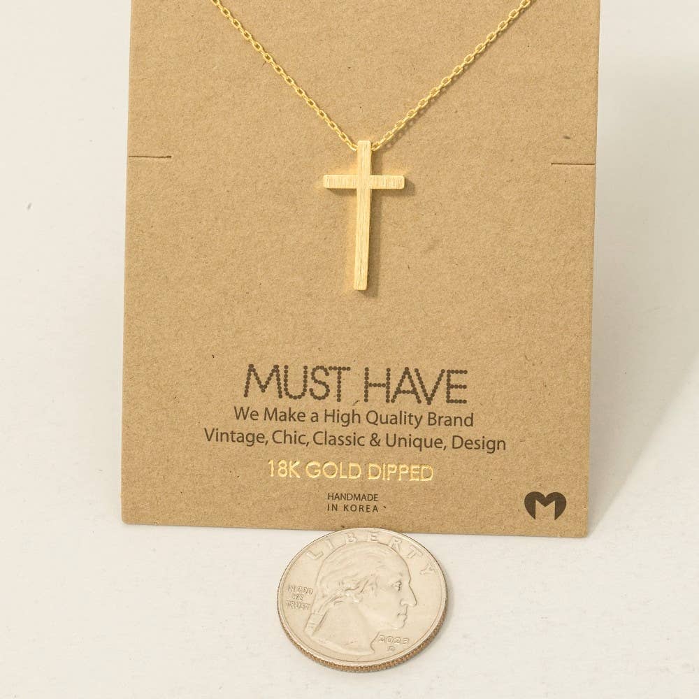 Gold Dipped Cross Pendant Necklace - Nifty Decor & More