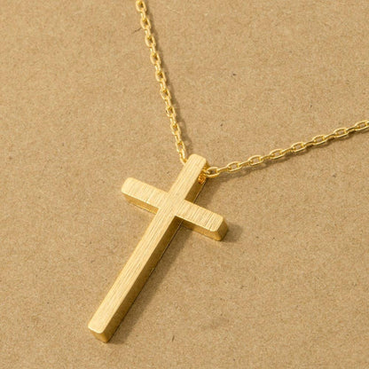 Gold Dipped Cross Pendant Necklace Faith Necklace