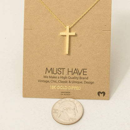 Gold Dipped Cross Pendant Necklace Faith Necklace