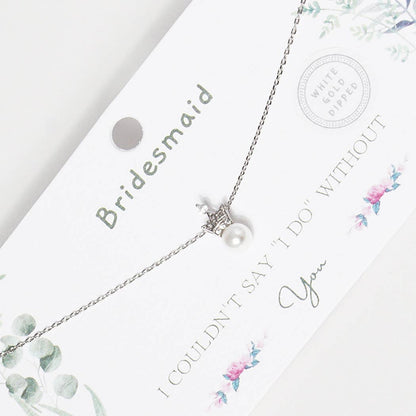 Crown Bridesmaid Necklace Gold-Dipped