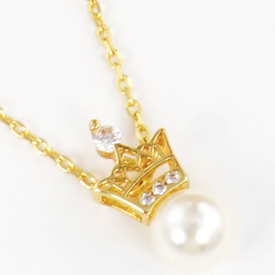 Gold-Dipped Crown Bridesmaid Necklace GCM ONE SIZE