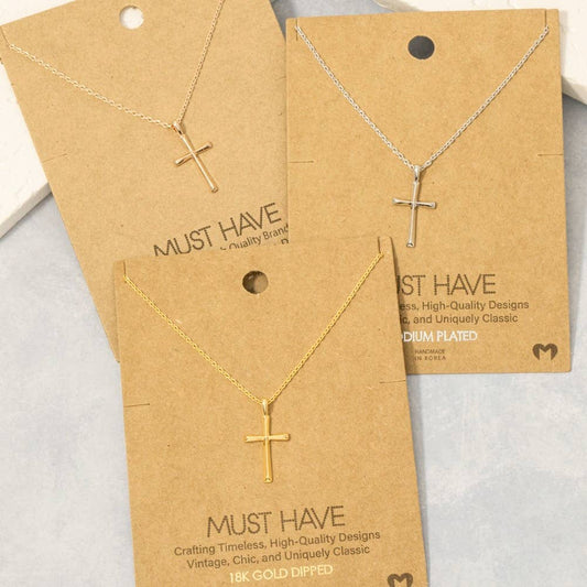 Gold Dipped Dainty Cross Pendant Necklace Faith Necklace G