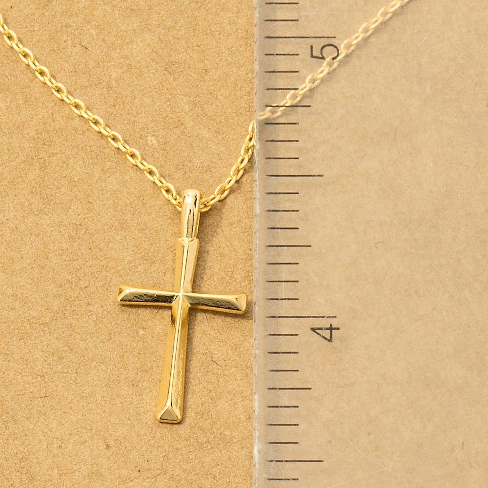 Gold Dipped Dainty Cross Pendant Necklace Faith Necklace