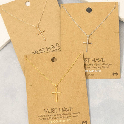 Gold Dipped Dainty Cross Pendant Necklace - Nifty Decor & More