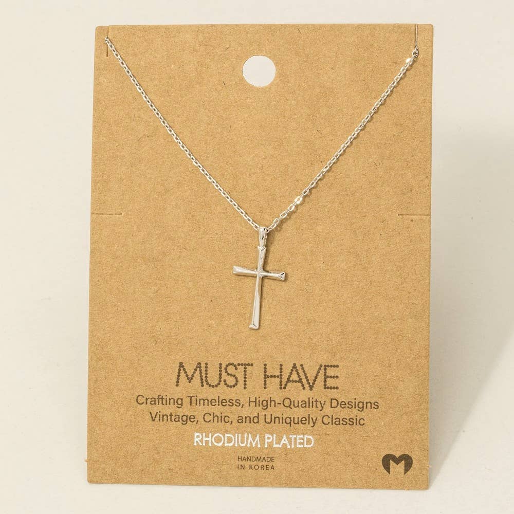Gold Dipped Dainty Cross Pendant Necklace - Nifty Decor & More