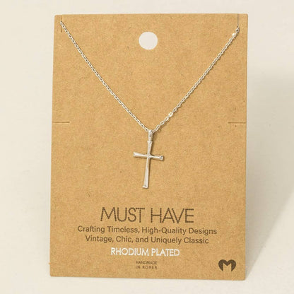 Gold Dipped Dainty Cross Pendant Necklace - Nifty Decor & More